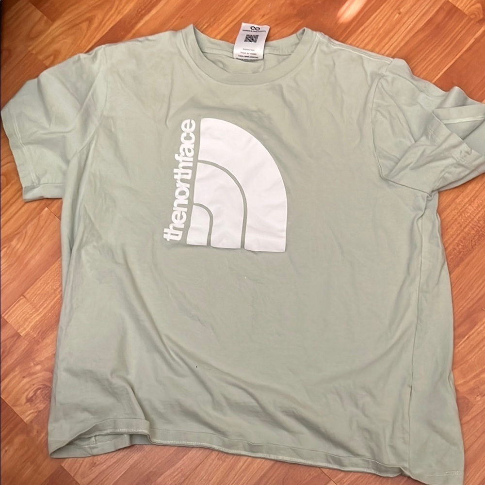The North Face Mint Green Tee with White Logo Size L - Picture 2 of 4